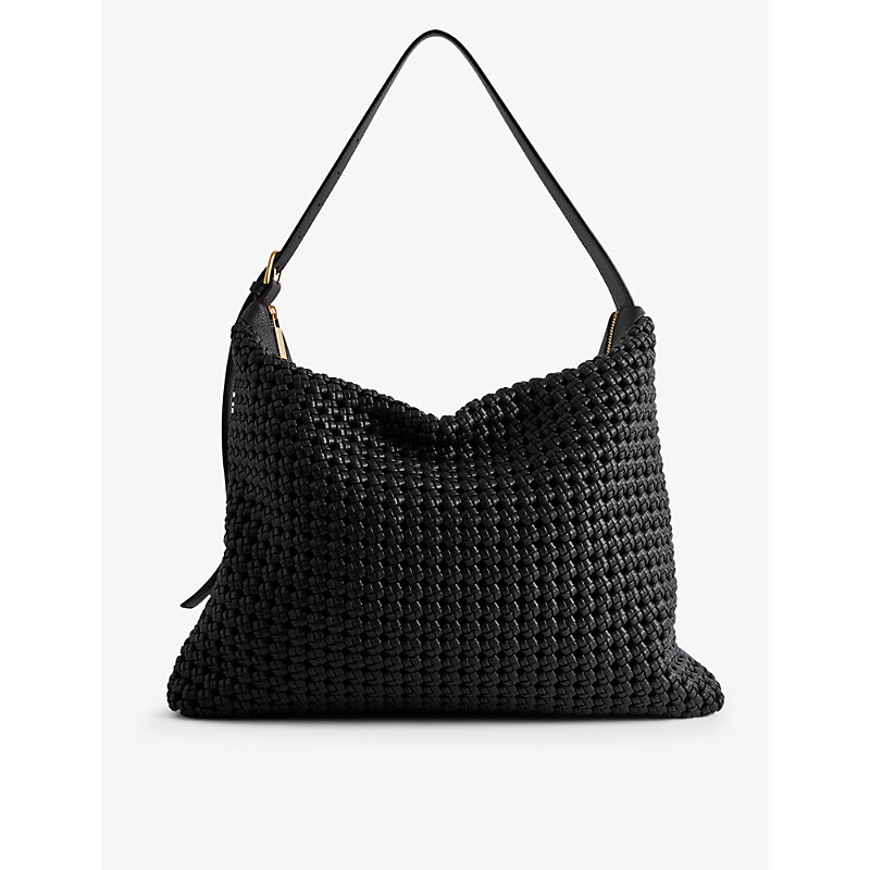 Reiss Womens Black Vigo Leather Tote Bag
