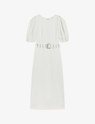 TED BAKER: Gabyela puffed-sleeve stretch-woven midi dress