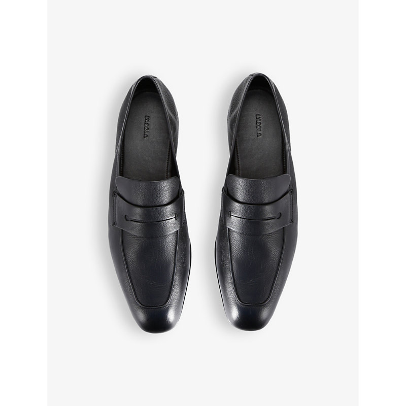 Shop Ermenegildo Zegna Zegna Men's Black L'asola Panelled Leather Penny Loafers