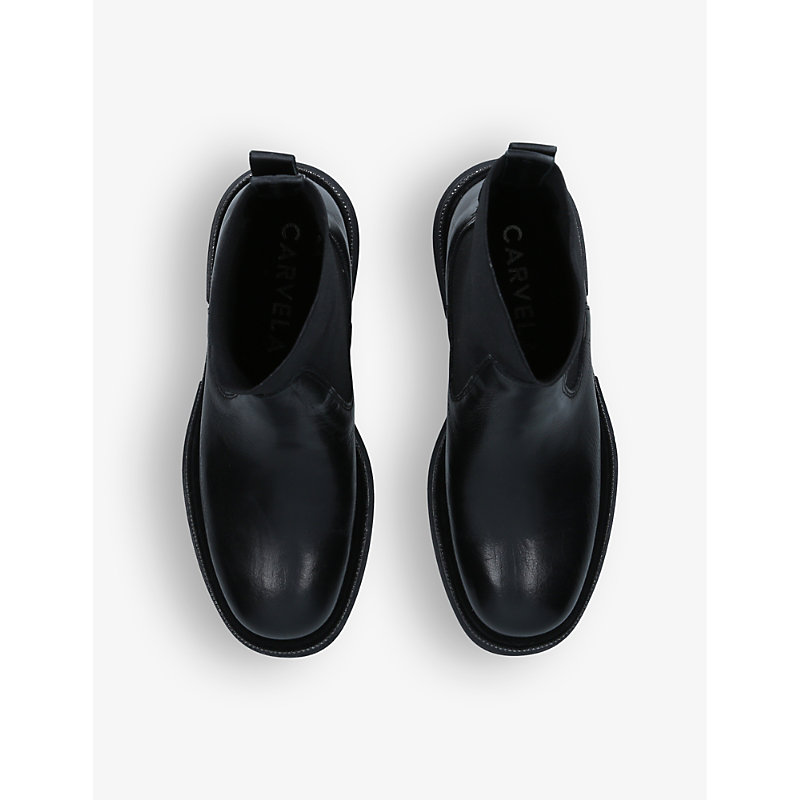 Shop Carvela Womens Black Dazzle Diamante-embellished Leather Ankle Boots