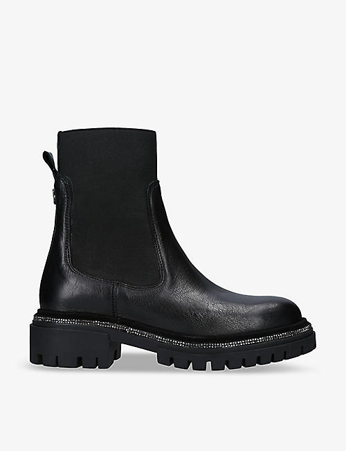 CARVELA: Dazzle diamante-embellished leather ankle boots