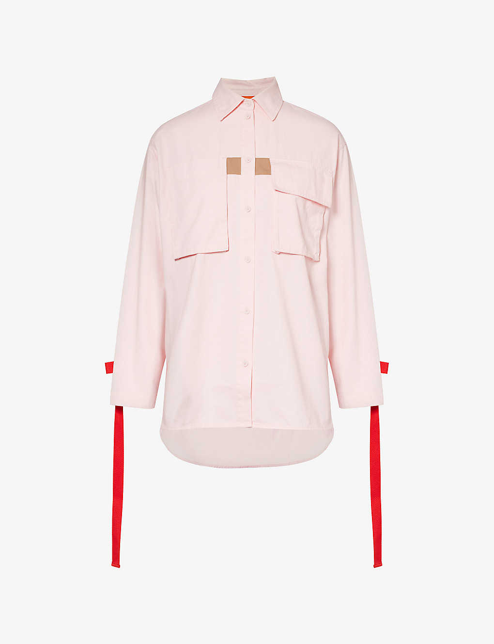 Barbour X Roksanda Womens Powder Pink Zora Oversized Cotton Shirt