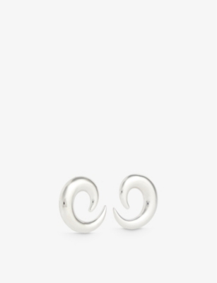 Shop Moya Womens Silver Freja Rhodium-plated Brass Earrings