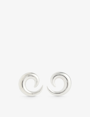 MOYA: Freja rhodium-plated brass earrings