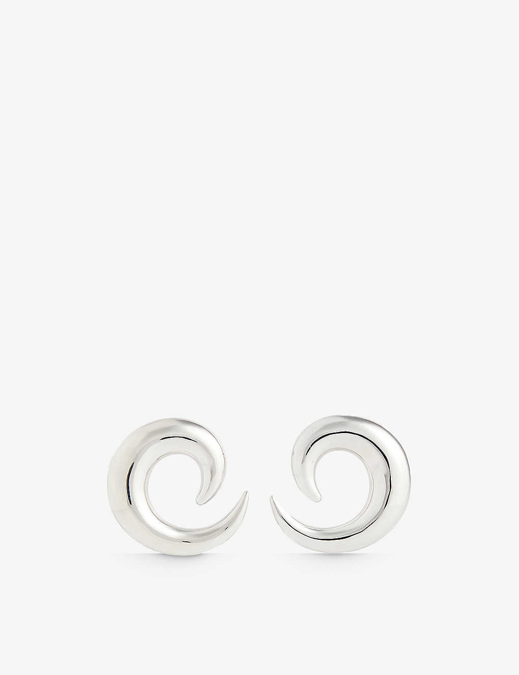 Moya Womens Silver Freja Rhodium-plated Brass Earrings