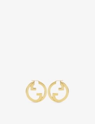 GUCCI - Blondie interlocking-G gold-toned metal earrings | Selfridges.com