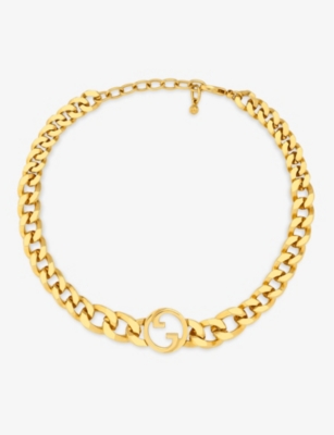 GUCCI: Blondie interlocking-G gold-toned metal necklace