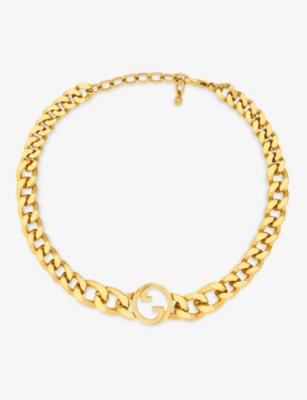 Gucci Womens Yellow Gold Blondie Interlocking-g Gold-toned Metal Necklace