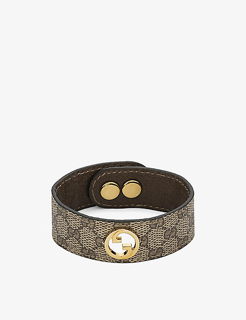GUCCI: Blondie monogram-print leather bracelet