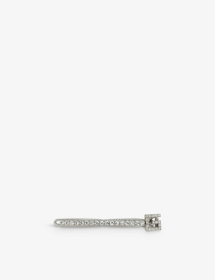 Gucci Womens Silver Crystal-embellished Metal Hair Clip