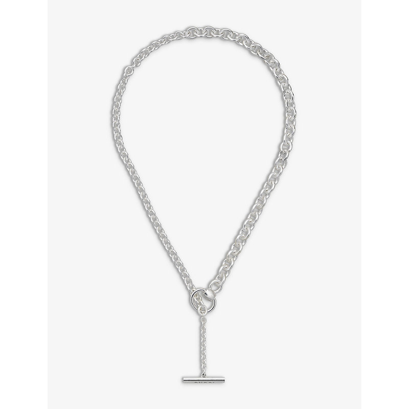 Gucci Womens Silver Horsebit T-bar Sterling-silver Necklace In Metallic