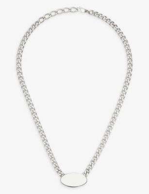 Shop Gucci Womens Silver Trademark Engraved Sterling-silver Necklace