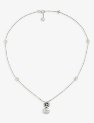 GUCCI: GG Marmont Mother-of-Pearl sterling-silver necklace