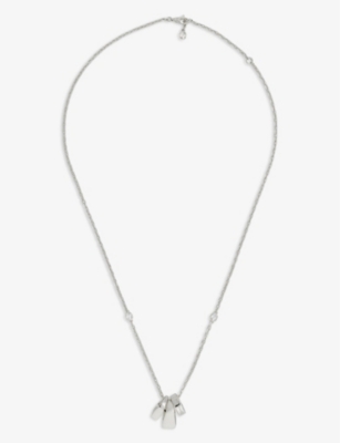 Gucci Womens Silver Interlocking G Charm Sterling-silver Necklace
