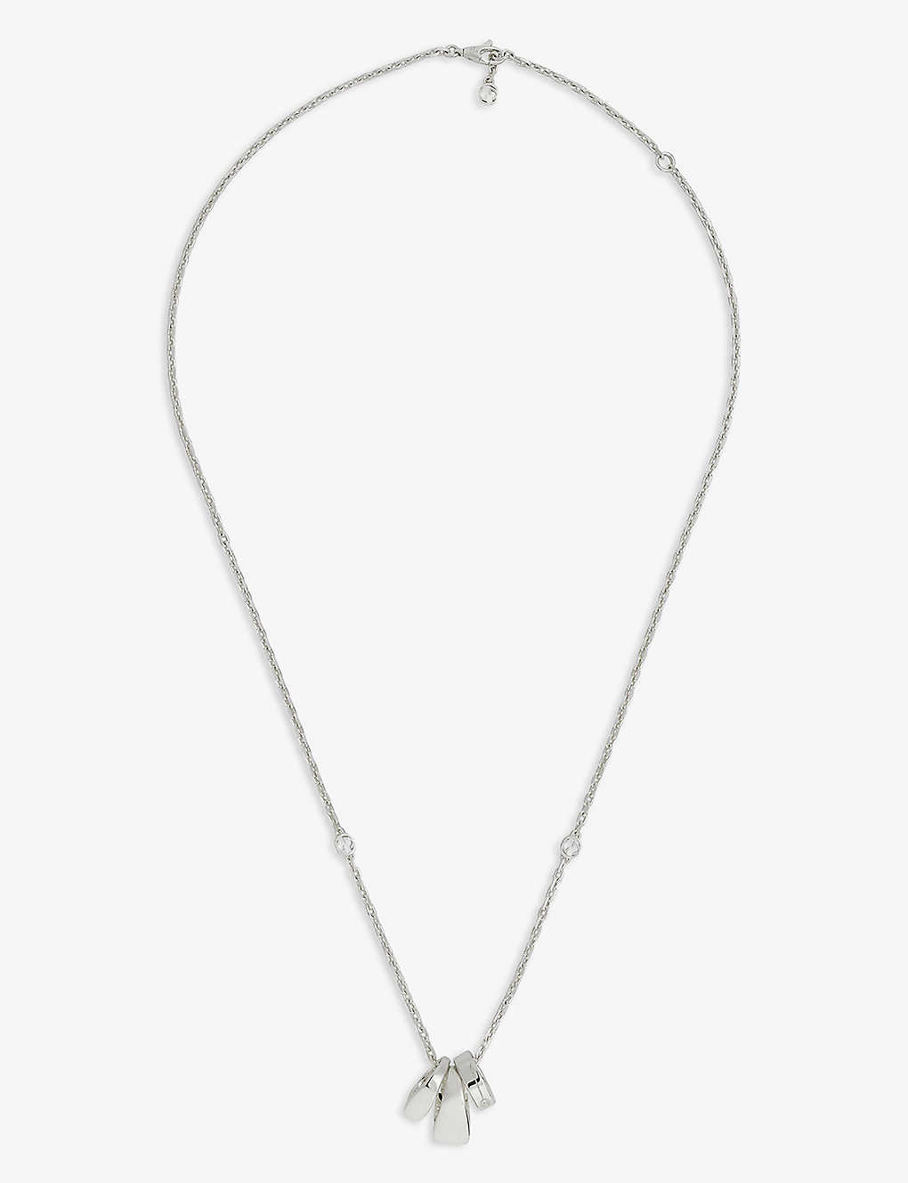 Gucci Womens Silver Interlocking G Charm Sterling-silver Necklace