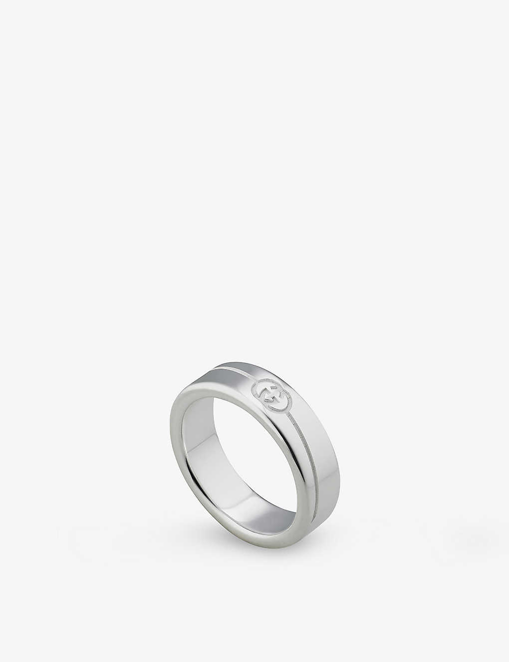 Gucci Womens Silver Tag Sterling Silver Ring