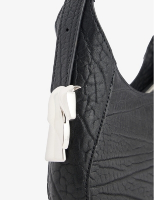 Shop Burberry Women's Black Chess Leather Shoulder Bag