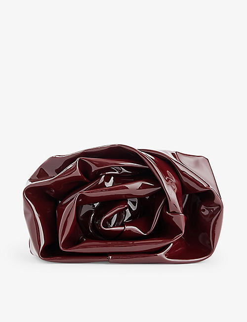BURBERRY: Rose patent-leather clutch bag