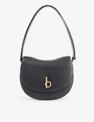 Shop Burberry Women's Black Rocking Horse Leather Shoulder Bag