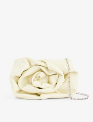 BURBERRY: Rose grained-leather clutch bag