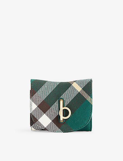 BURBERRY: Rocking check-pattern wool-blend wallet
