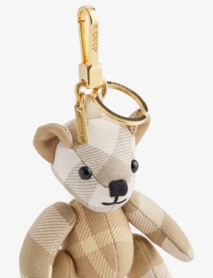 Thomas Bear check-pattern wool-blend keyring