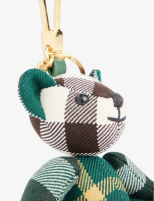 Shop Burberry Ivy Thomas Checked-pattern Woven Keyring