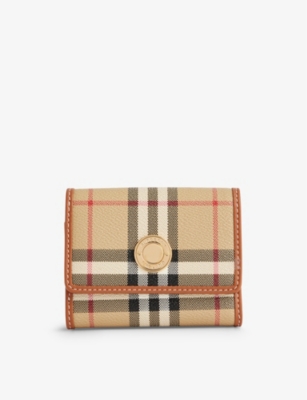 Burberry Womens Archive Beige Lancaster Coated-canvas Wallet