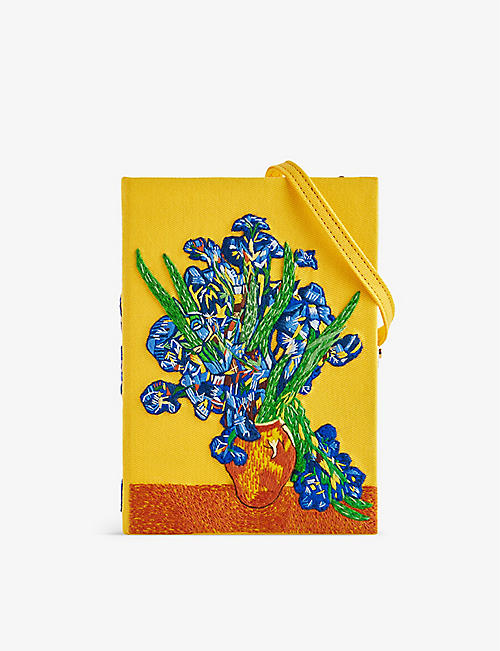 OLYMPIA LE-TAN: Vase with Irises Van Gogh wool and silk-blend clutch bag