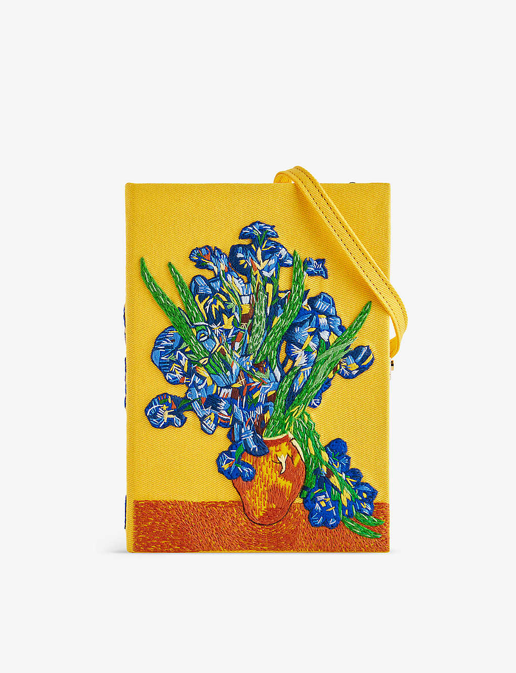 Olympia Le-tan Womens Sunflower Br Vase With Irises Van Gogh Wool And Silk-blend Clutch Bag