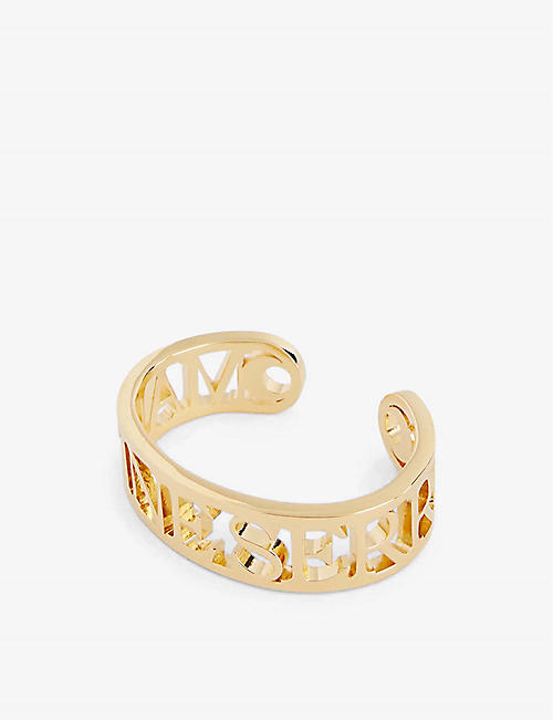 MARINE SERRE: Brand-motif gold-tone brass bangle