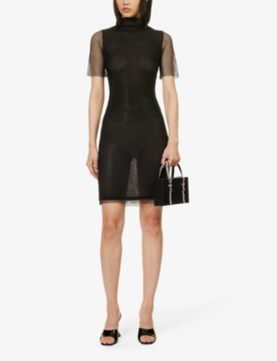 AMY LYNN: Crystal-embellished slim-fit woven mini dress