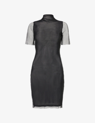 AMY LYNN: Crystal-embellished slim-fit woven mini dress