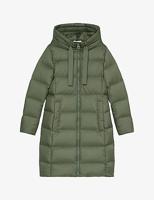 MARC OPOLO: Funnel-neck hooded shell-down puffer coat