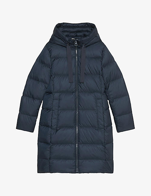MARC OPOLO: Funnel-neck hooded shell-down puffer coat