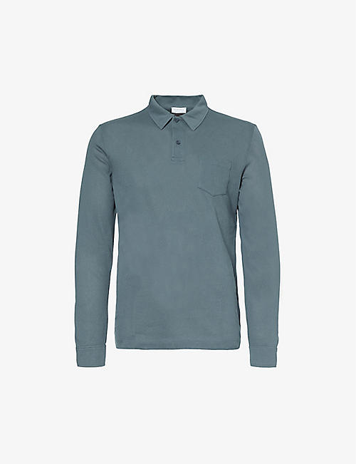 SUNSPEL: Riviera long-sleeve cotton-piqué polo shirt