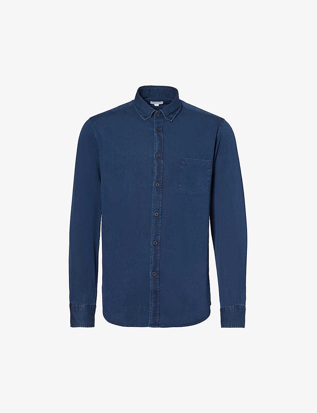 Shop Sunspel Men's Indigo Regular-fit Button-down Collar Cotton Shirt