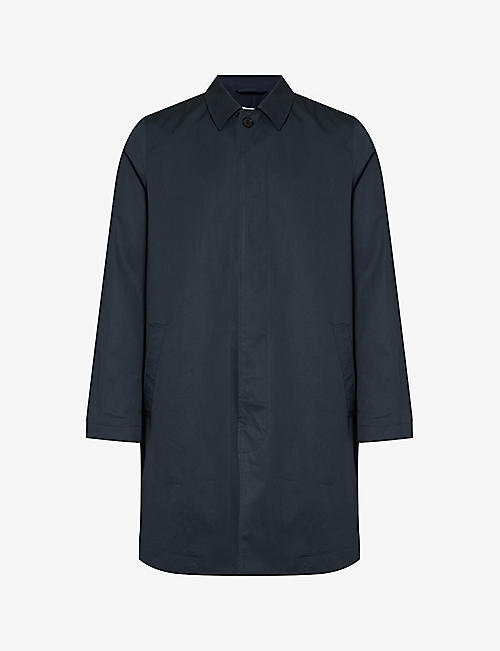 SUNSPEL: Long-sleeved collared regular-fit cotton jacket