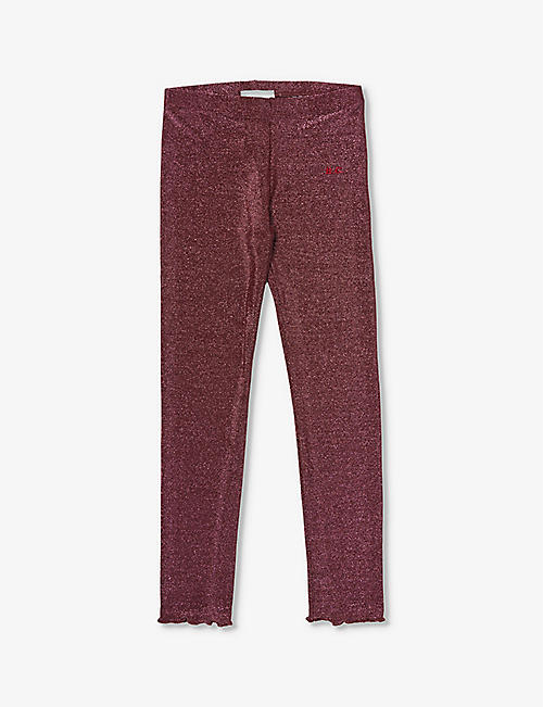 BOBO CHOSES: Metallic-weave brand-embroidered stretch-woven leggings 4-13 years