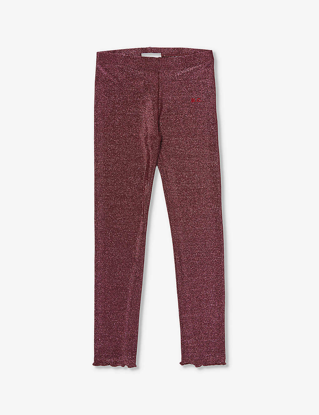 Bobo Choses Girls Burgundy Red Kids High-rise Brand-embroidered Stretch-woven Leggings 4-13 Years