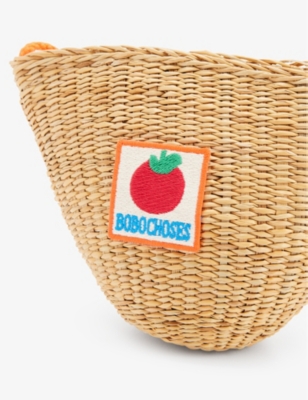 Shop Bobo Choses Girls Light Brown Kids' Tomato-patch Raffia Cross-body Bag