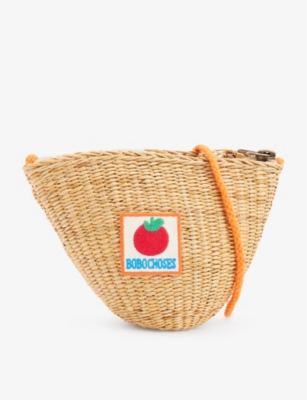 Shop Bobo Choses Girls Light Brown Kids' Tomato-patch Raffia Cross-body Bag