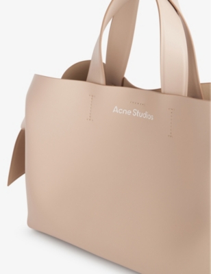 Shop Acne Studios Musubi Leather Tote Bag In Taupe Beige