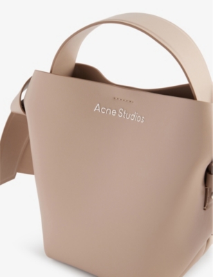 Shop Acne Studios Womens Taupe Beige Musubi Mini Leather Tote Bag 1 Size