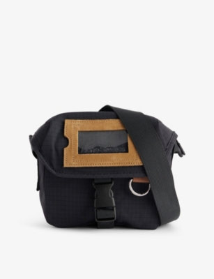 ACNE STUDIOS: Post logo-embossed woven cross-body bag