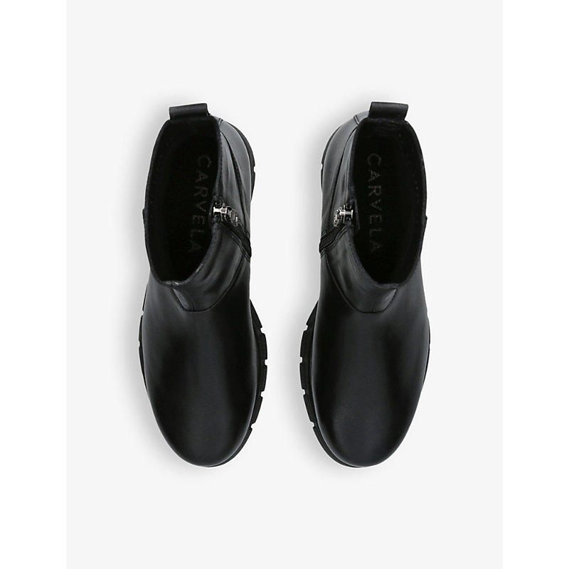 Shop Carvela Comfort Women's Black Run Chelsea Side-zip Leather Ankle Boots