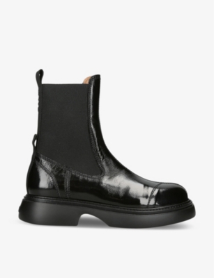 GANNI: Chunky faux-leather Chelsea boots