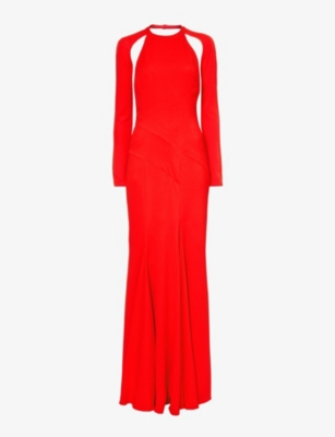 GIVENCHY: Open-back flared-hem stretch-woven maxi dress