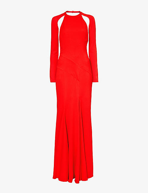 GIVENCHY: Open-back flared-hem stretch-woven maxi dress