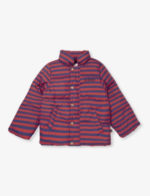 MINI RODINI: Stripe-print padded shell jacket 3-11 years